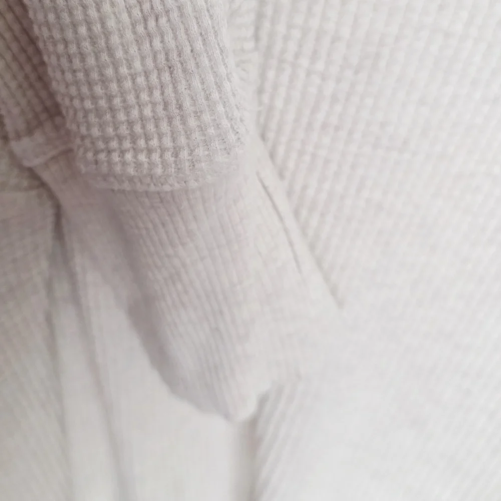 Offline By Aerie Cream Waffle Knit Long Sleeves Cotton Blend Pullover Sweater XL